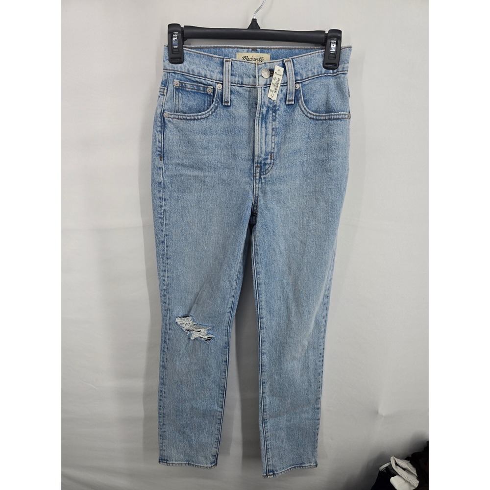 Madewell‎ The Perfect Vintage Crop Jean Light Wash Distressed NF086 Size 23 NEW